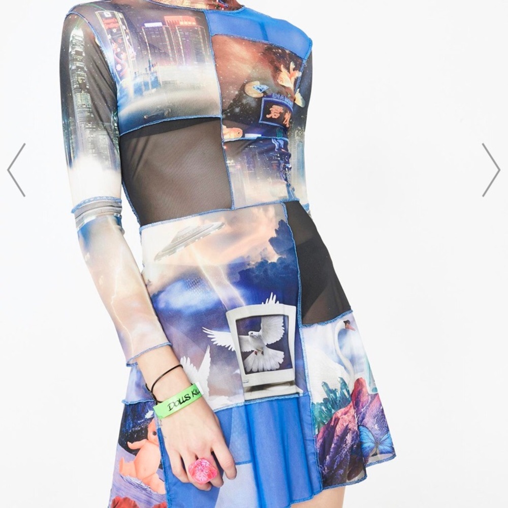 Current Mood Clothing SYSTEM OVERLOAD mesh dress